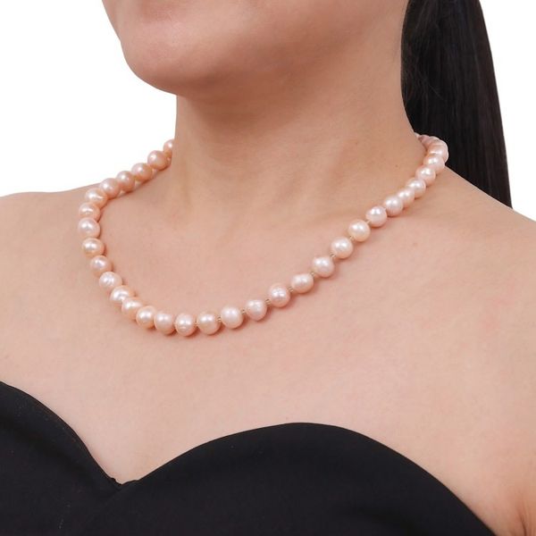 Alternate image for Handcrafted Bridal Pearl Strand Necklace Pink Sea Breath