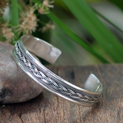 Alternate image for Sterling Silver Cuff Bracelet from Thailand Meandering River