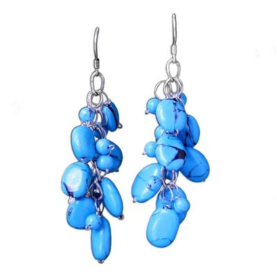 Alternate image for Beaded Turquoise Colored Earrings Clouds