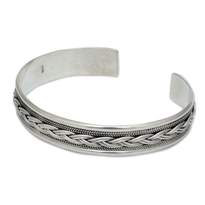 Alternate image for Sterling Silver Cuff Bracelet from Thailand Meandering River