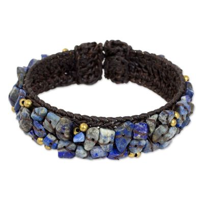 Alternate image for Fair Trade Lapis Lazuli Cuff Bracelet Ocean Day