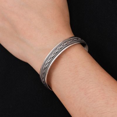 Alternate image for Sterling Silver Cuff Bracelet from Thailand Meandering River