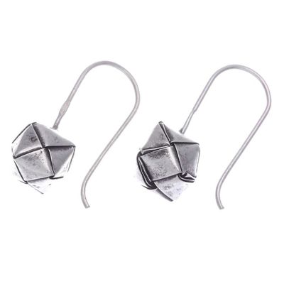 Alternate image for Polished Geometric Silver Drop Earrings Crafted in Thailand Future Me
