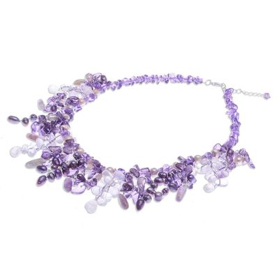 Alternate image for Thai Cultured Pearl and Amethyst Waterfall Necklace Lavender Ocean