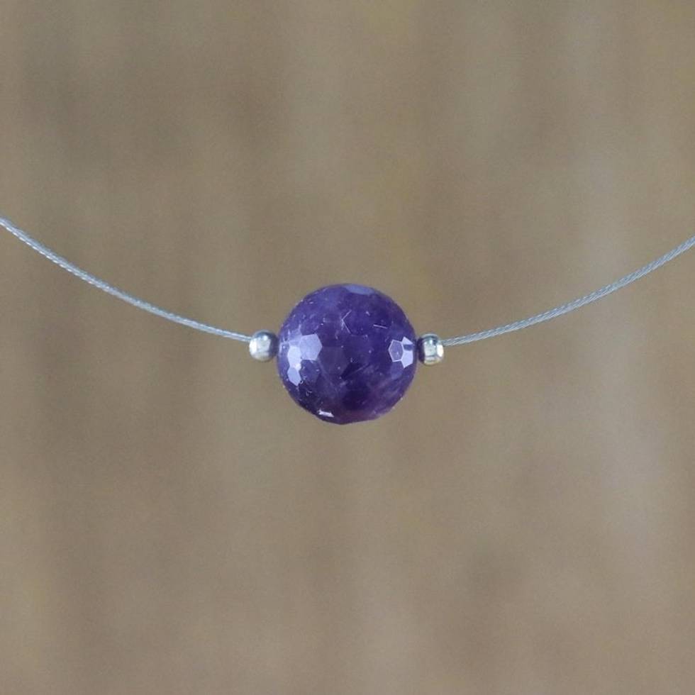 Amethyst Pendant Necklace 'Rotations'