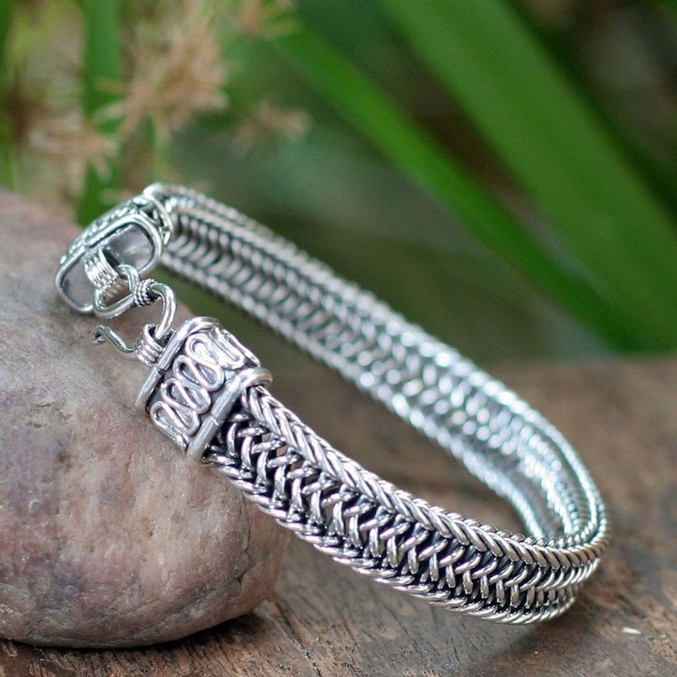 Men's Sterling Silver Chain Bracelet 'Kingdom'