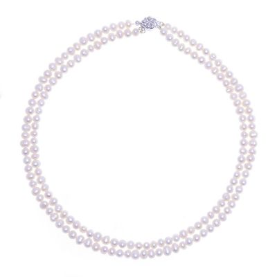 Alternate image for Pearl Strand Necklace Snowflake Halo