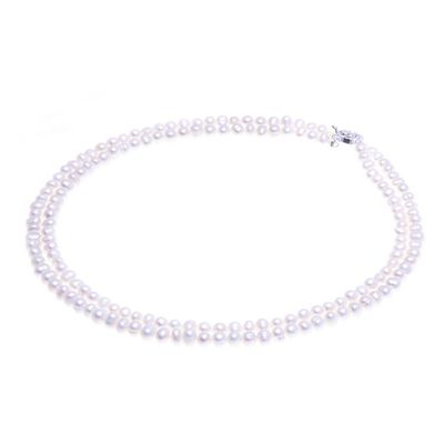 Alternate image for Pearl Strand Necklace Snowflake Halo