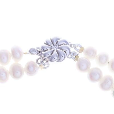 Alternate image for Pearl Strand Necklace Snowflake Halo
