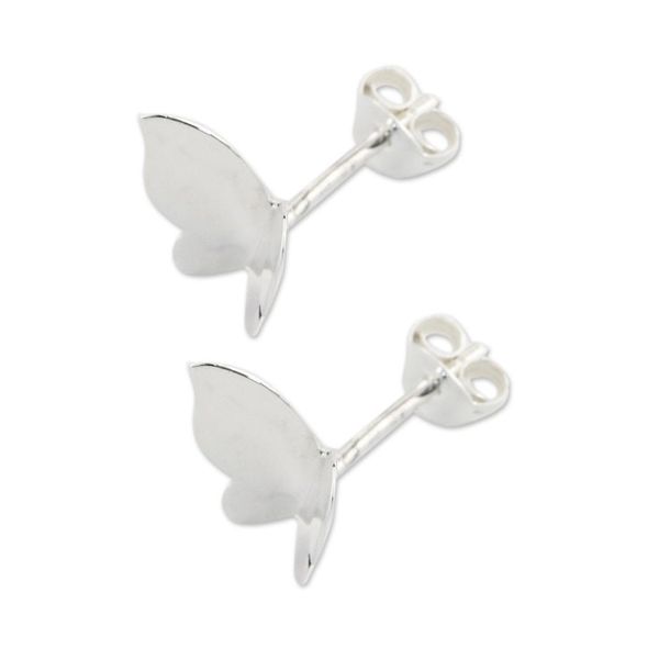 Alternate image for Handmade Sterling Silver Butterfly Earrings from Thailand Silver Thoughts