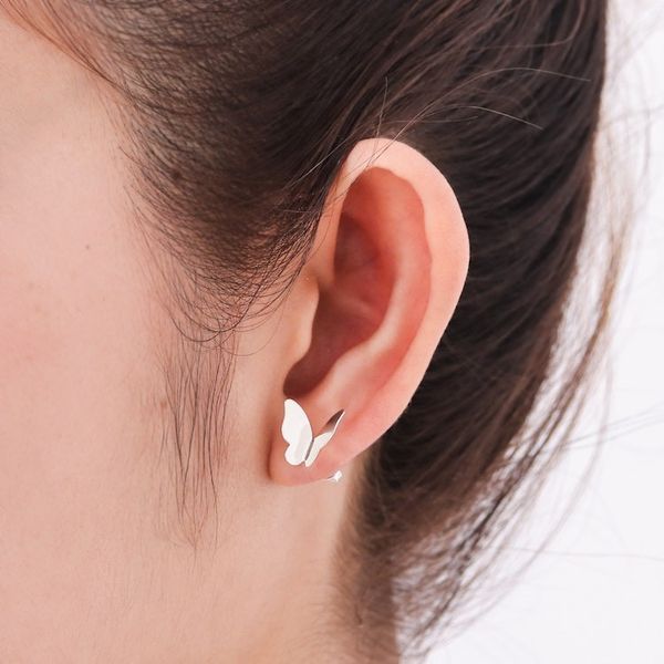 Alternate image for Handmade Sterling Silver Butterfly Earrings from Thailand Silver Thoughts