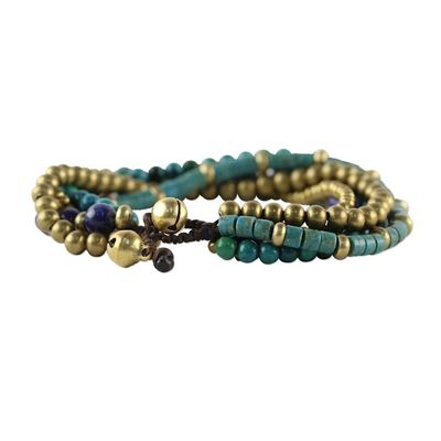 Alternate image for Multi Gemstone Beaded Bracelet from Thailand Freedom of Expression in Blue