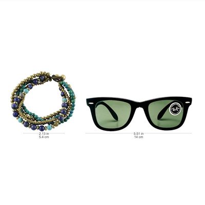 Alternate image for Multi Gemstone Beaded Bracelet from Thailand Freedom of Expression in Blue