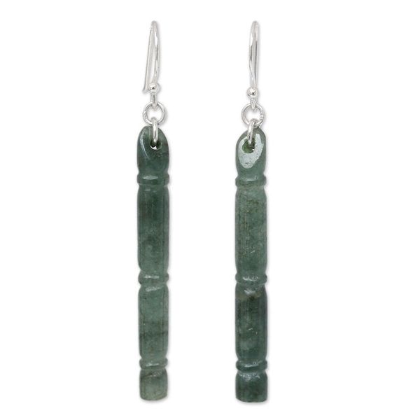 Alternate image for Handmade Jade Dangle Earrings Spirit of Bamboo