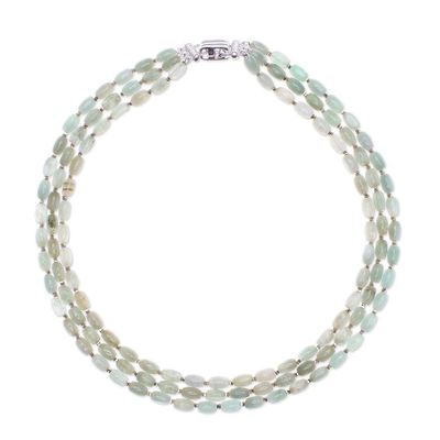 Alternate image for Jade and Hematite Beaded Strand Necklace from Thailand Graceful Palace