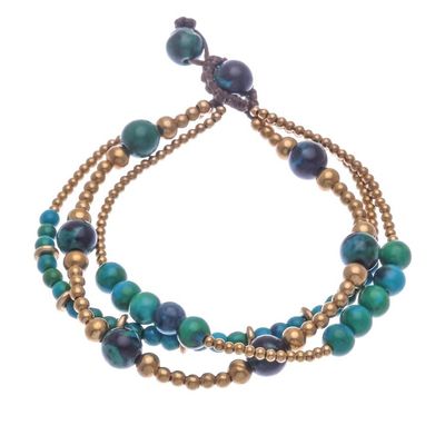 Alternate image for Hand Crafted Brass Bead and Serpentine Bracelet Natural Wonders