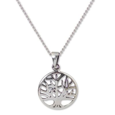 Alternate image for Handcrafted Sterling Silver Tree Pendant Necklace Living Forest