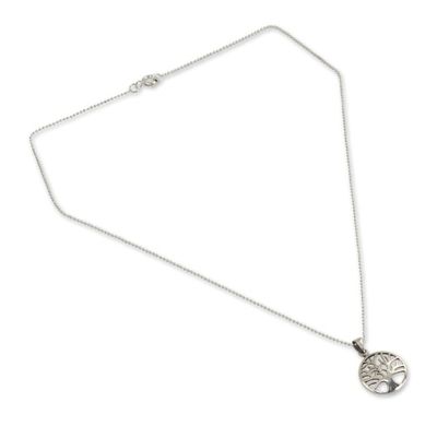 Alternate image for Handcrafted Sterling Silver Tree Pendant Necklace Living Forest