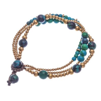 Alternate image for Hand Crafted Brass Bead and Serpentine Bracelet Natural Wonders