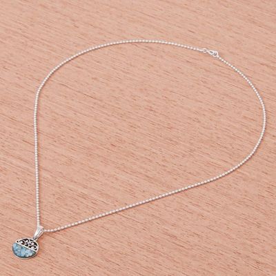 Alternate image for Hand Crafted Roman Glass Pendant Necklace Morning Moon