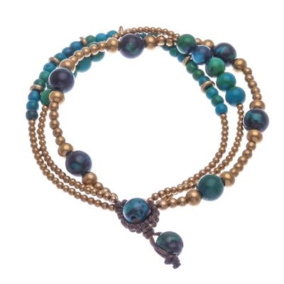 Alternate image for Hand Crafted Brass Bead and Serpentine Bracelet Natural Wonders