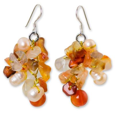 Alternate image for Beaded Carnelian Earrings Summers Glow