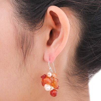 Alternate image for Beaded Carnelian Earrings Summers Glow