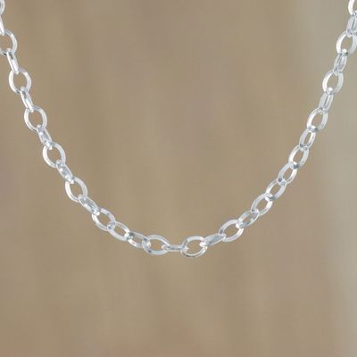 Alternate image for Simple Sterling Silver Chain Necklace from Thailand Simply Cool