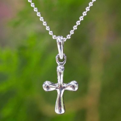 Alternate image for Sterling Silver Pendant Necklace Modern Cross