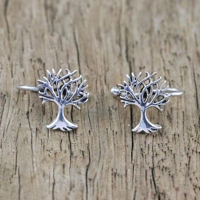 Alternate image for Handcrafted Sterling Silver Tree Ear Cuffs from Thailand Eternal Trees