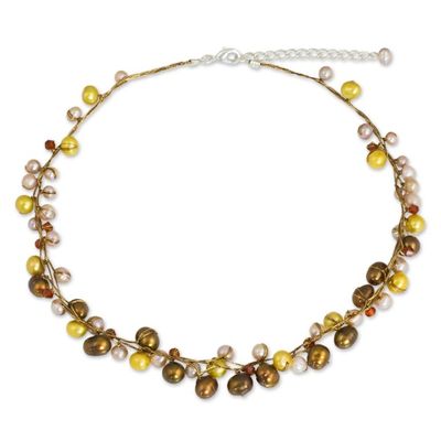 Alternate image for Handmade Pearl Necklace River of Gold