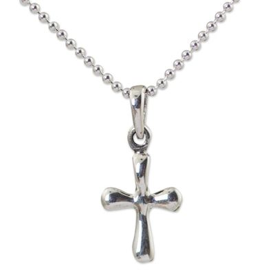 Alternate image for Sterling Silver Pendant Necklace Modern Cross