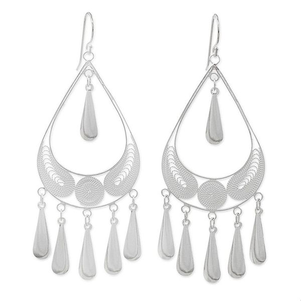 Alternate image for Handcrafted Sterling Silver Chandelier Earrings Mystic Rain