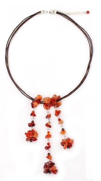 Alternate image for Handcrafted Carnelian Necklace Waterfall