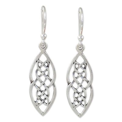 Alternate image for Hand Crafted Thai Celtic Theme Sterling Silver Earrings Celtic Braid