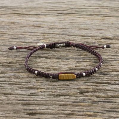 Alternate image for Handmade Waxed Cord Jasper Hill Tribe Silver Bracelet Earth Saver