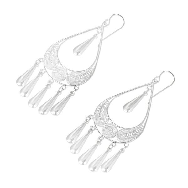 Alternate image for Handcrafted Sterling Silver Chandelier Earrings Mystic Rain