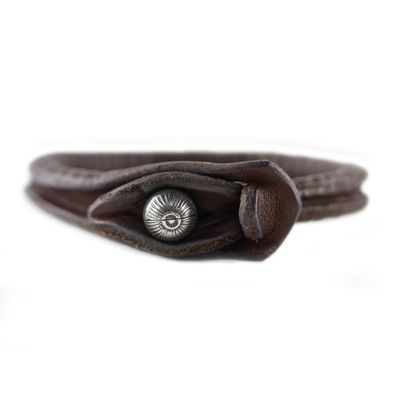 Alternate image for Artisan Crafted Leather Wristband Bracelet Rugged Chic