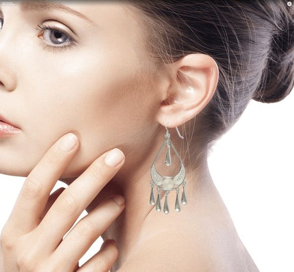 Alternate image for Handcrafted Sterling Silver Chandelier Earrings Mystic Rain