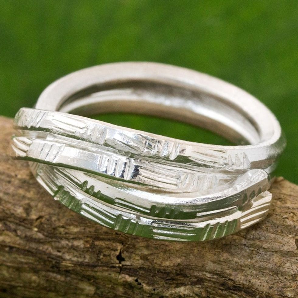 Sterling Silver Cocktail Ring Karen Tribe from Thailand 'Layers of Love'