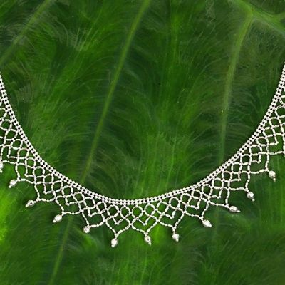 Alternate image for Thai Handcrafted Sterling Silver Choker Necklace Princess Garland