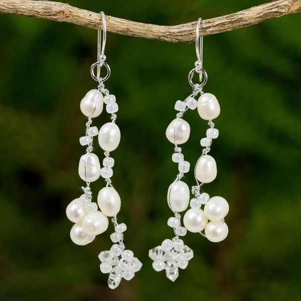 Alternate image for Pearl Earrings from Thailand Whisper