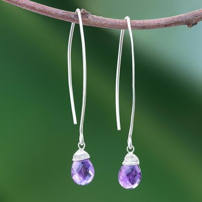 Alternate image for Handcrafted Silver and Amethyst Earrings Sublime