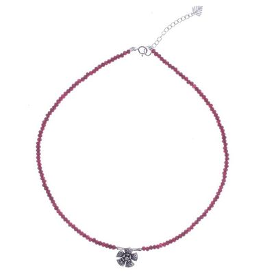 Alternate image for Quartz and Karen Silver Pendant Necklace Color Sense in Red