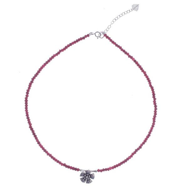Alternate image for Quartz and Karen Silver Pendant Necklace Color Sense in Red