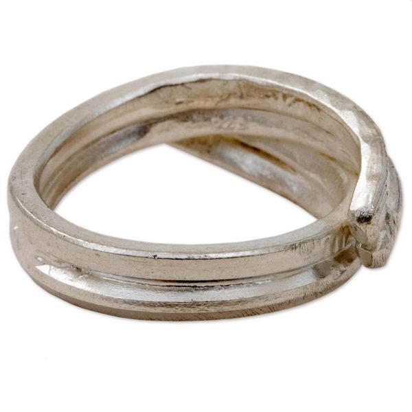 Alternate image for Sterling Silver Cocktail Ring Karen Tribe from Thailand Layers of Love