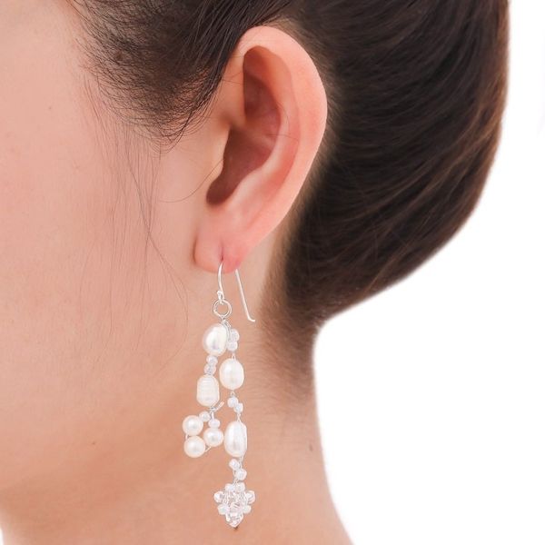 Alternate image for Pearl Earrings from Thailand Whisper