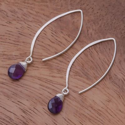 Alternate image for Handcrafted Silver and Amethyst Earrings Sublime