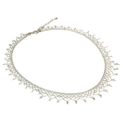 Alternate image for Thai Handcrafted Sterling Silver Choker Necklace Princess Garland