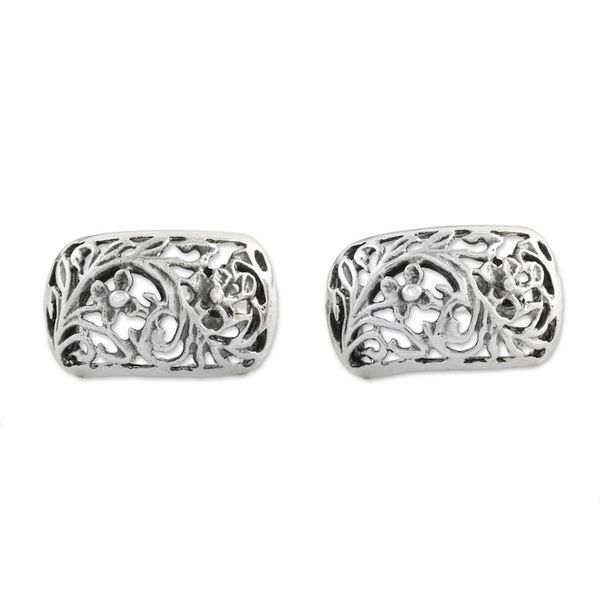 Alternate image for Sterling Silver Floral Drop Earrings from Thailand Floral World